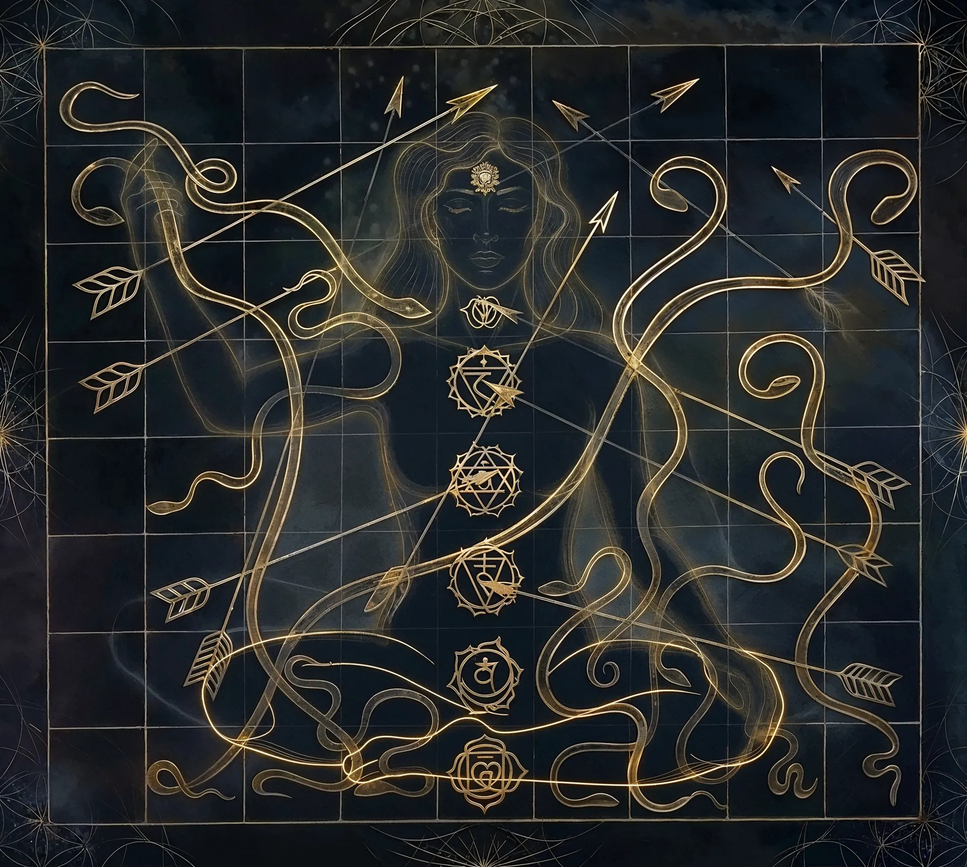 The Leela board 72 sacred squares